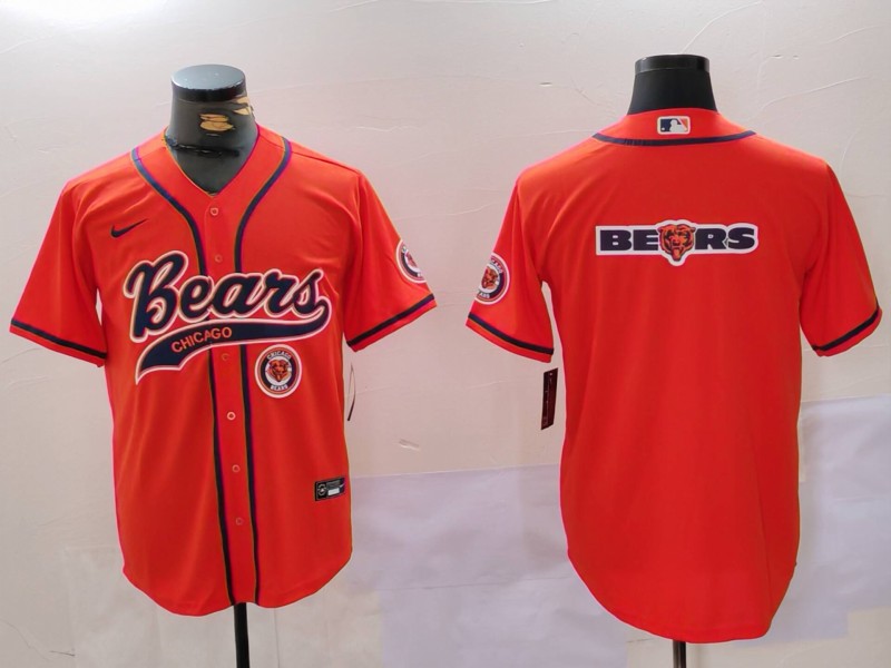Men Chicago Bears Blank Orange Joint Name 2024 Nike Limited NFL Jersey style 4->new york yankees->MLB Jersey
